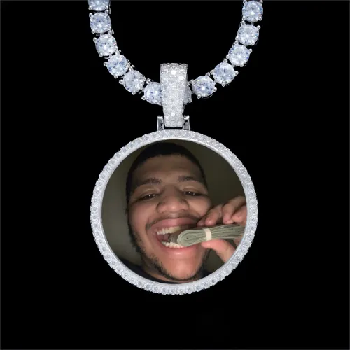 925S & VVS Moissanite 3D Circle Custom Picture Pendant sold by The GUU Shop