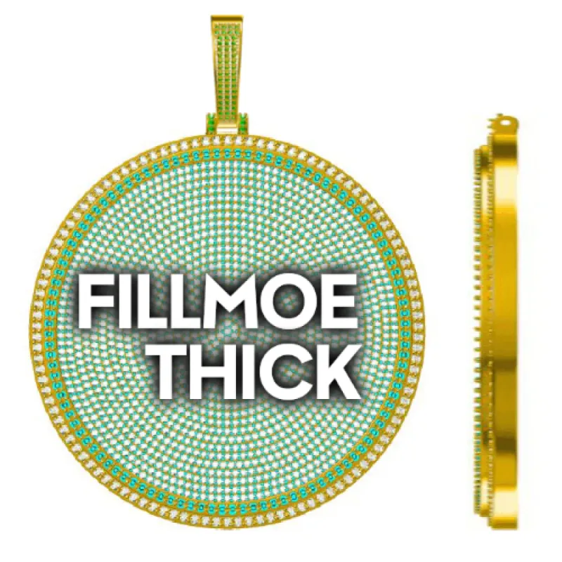 CUSTOM LETTER NECKLACE 3D BIG DISC sold by The GUU Shop