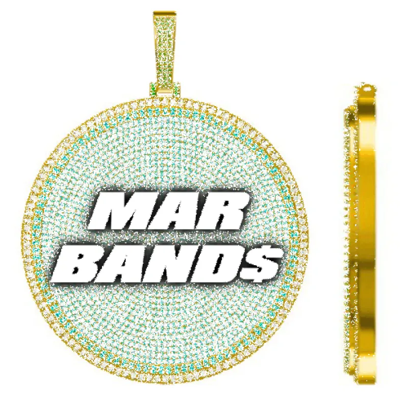 CUSTOM LETTER NECKLACE 3D BIG DISC sold by The GUU Shop