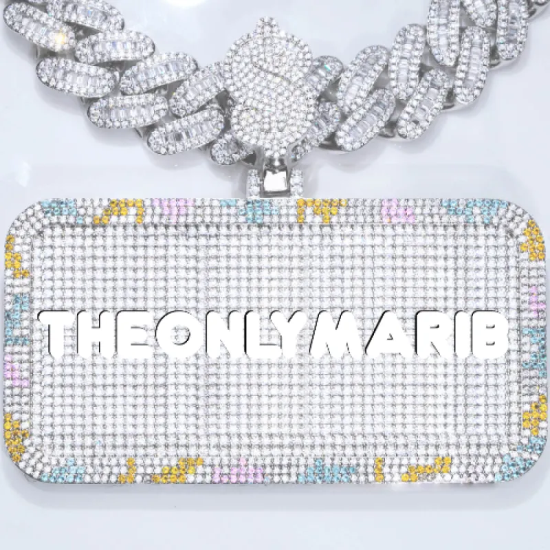 CUSTOM LETTER NECKLACE 3D COLORFUL SQUARE sold by The GUU Shop