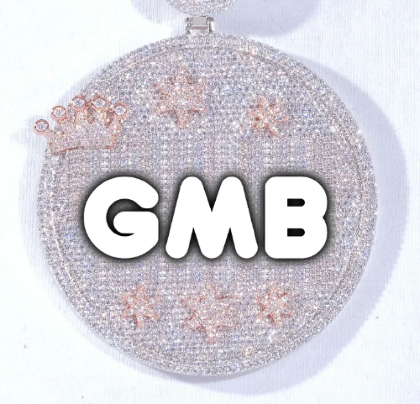 CUSTOM LETTER NECKLACE 3D BIG CROWN DISC made by The GUU Shop