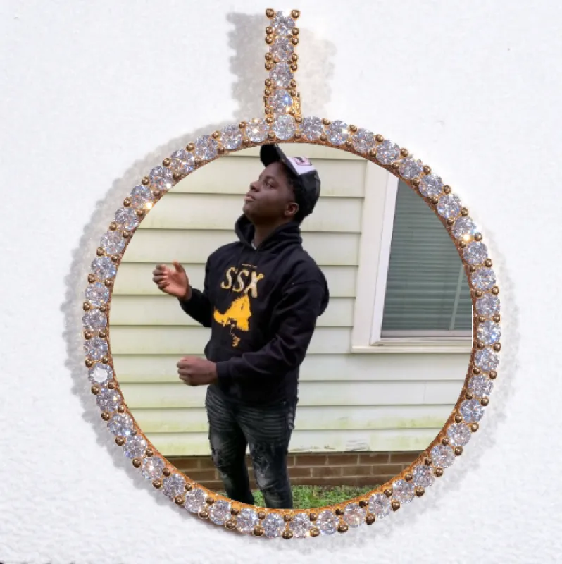 LARGE 3D CIRCLE CUSTOM PICTURE PENDANT sold by The GUU Shop