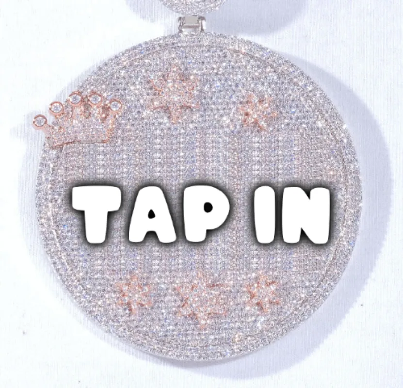 CUSTOM LETTER NECKLACE 3D BIG CROWN DISC sold by The GUU Shop