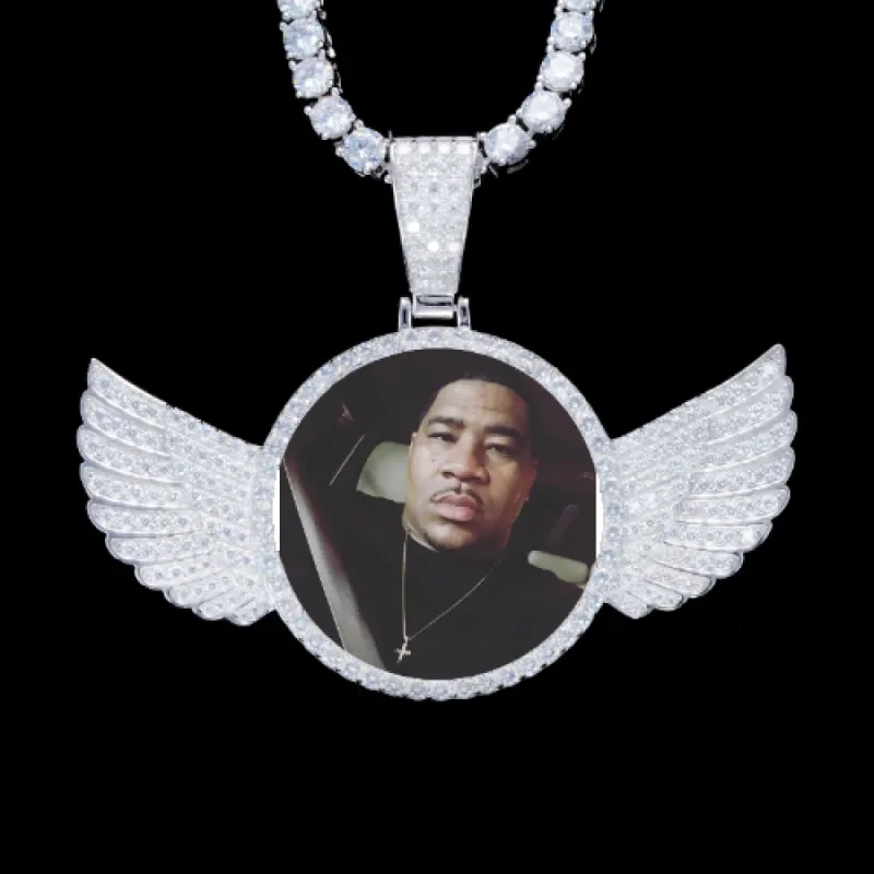 925S & VVS Moissanite 3D Wing Custom Picture Pendant sold by The GUU Shop