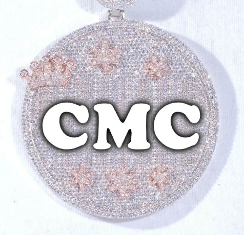 CUSTOM LETTER NECKLACE 3D BIG CROWN DISC sold by The GUU Shop