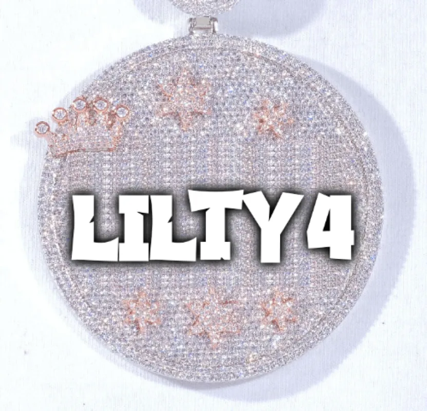 CUSTOM LETTER NECKLACE 3D BIG CROWN DISC sold by The GUU Shop