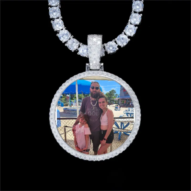 925S & VVS Moissanite 3D Circle Custom Picture Pendant sold by The GUU Shop