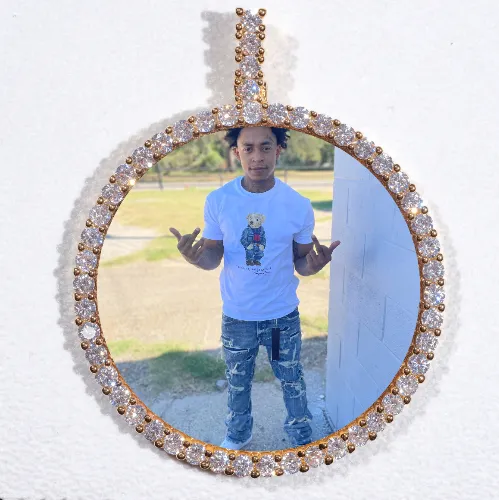 LARGE 3D CIRCLE CUSTOM PICTURE PENDANT sold by The GUU Shop