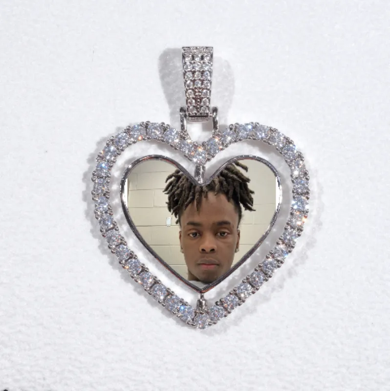 3D Spinning 2-Faced Heart Custom Picture Pendant sold by The GUU Shop