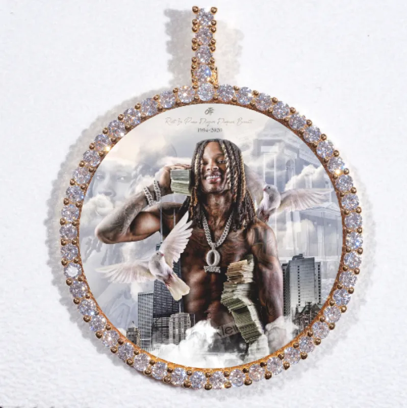LARGE 3D CIRCLE CUSTOM PICTURE PENDANT sold by The GUU Shop