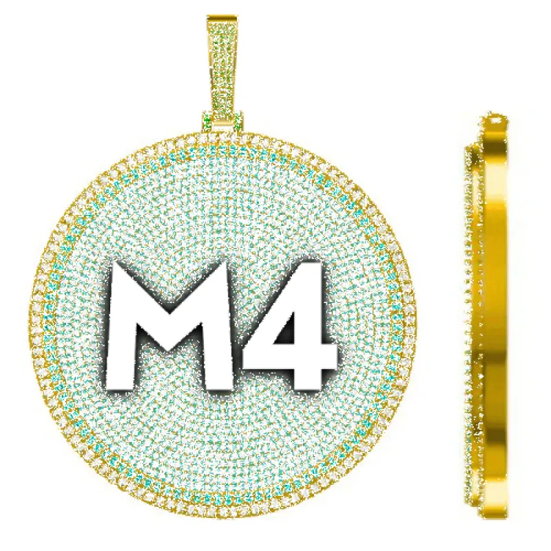 CUSTOM LETTER NECKLACE 3D BIG DISC sold by The GUU Shop