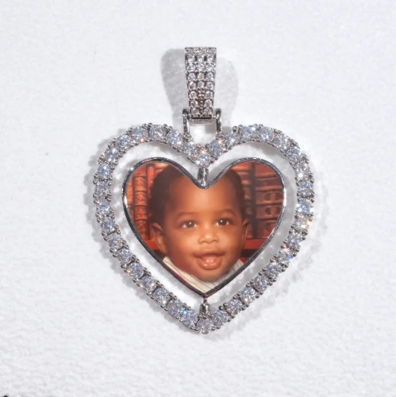 3D Spinning 2-Faced Heart Custom Picture Pendant sold by The GUU Shop
