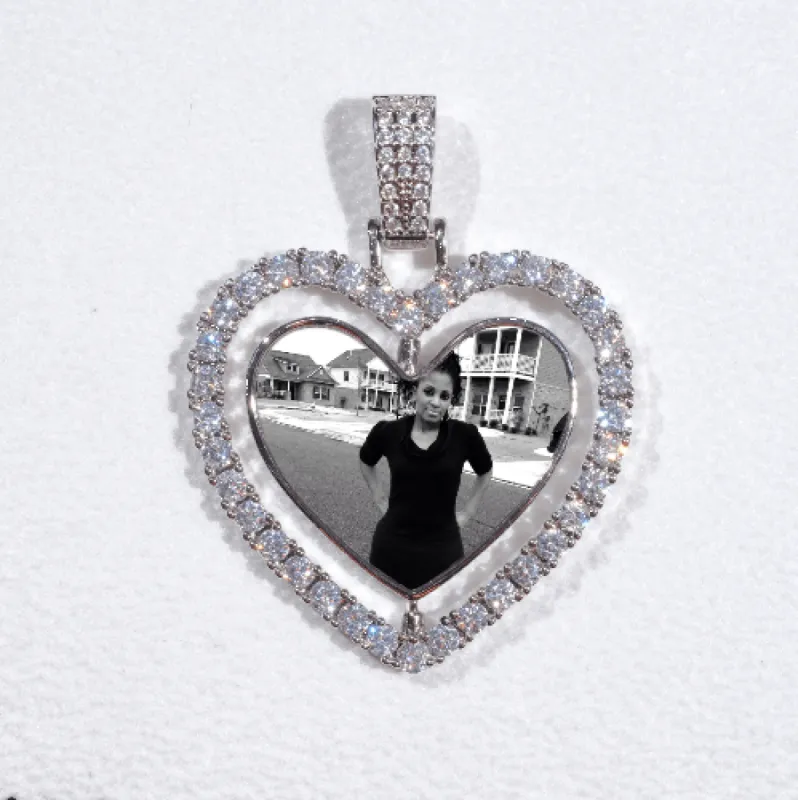 3D Spinning 2-Faced Heart Custom Picture Pendant sold by The GUU Shop