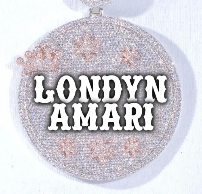 CUSTOM LETTER NECKLACE 3D BIG CROWN DISC sold by The GUU Shop