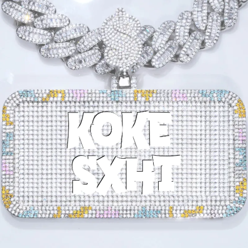 CUSTOM LETTER NECKLACE 3D COLORFUL SQUARE sold by The GUU Shop