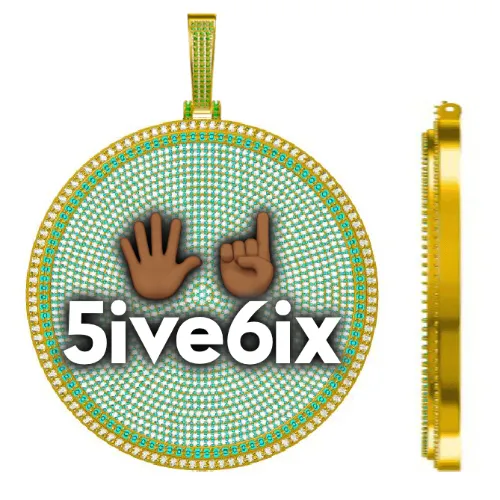 CUSTOM LETTER NECKLACE 3D BIG DISC sold by The GUU Shop