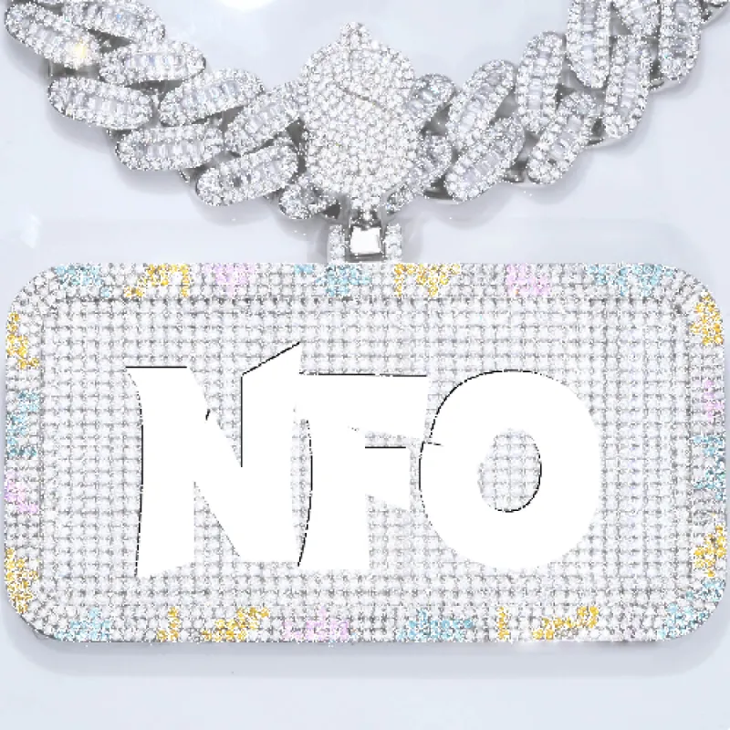 CUSTOM LETTER NECKLACE 3D COLORFUL SQUARE sold by The GUU Shop