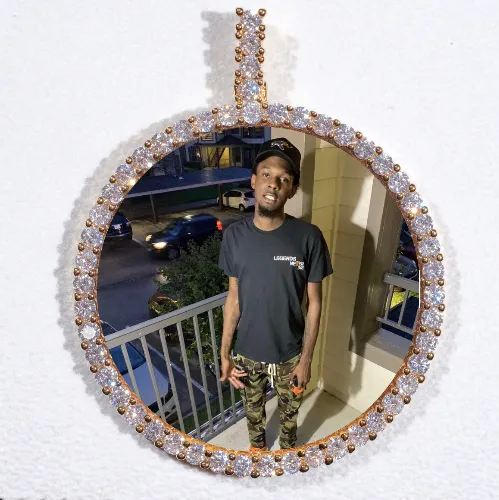 LARGE 3D CIRCLE CUSTOM PICTURE PENDANT sold by The GUU Shop