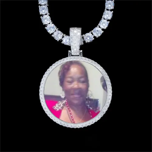 925S & VVS Moissanite 3D Circle Custom Picture Pendant sold by The GUU Shop