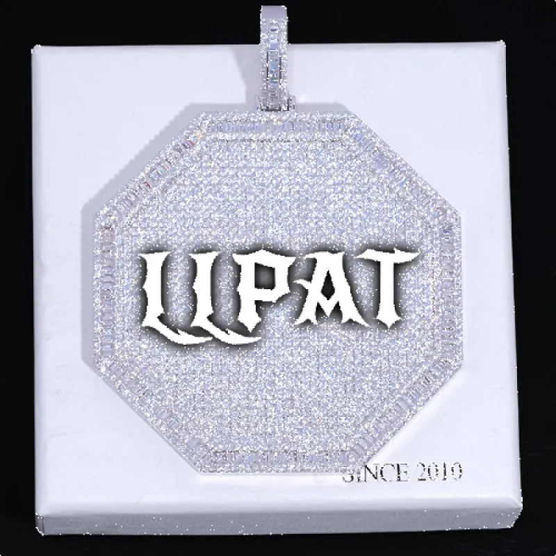 CUSTOM LETTER NECKLACE 3D BIG OCTAGON sold by The GUU Shop