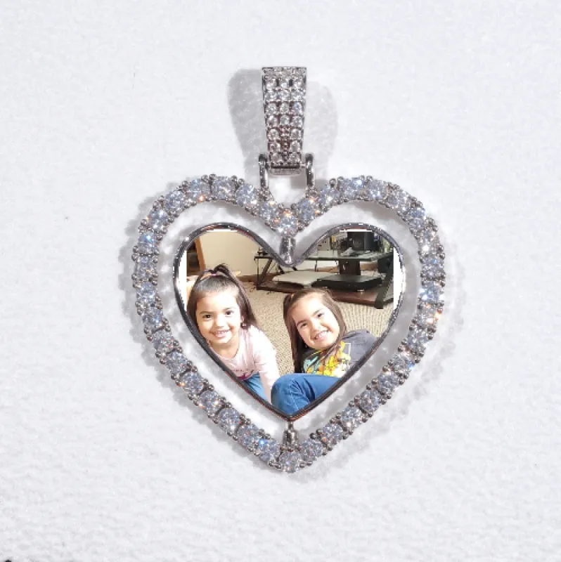 3D Spinning 2-Faced Heart Custom Picture Pendant sold by The GUU Shop