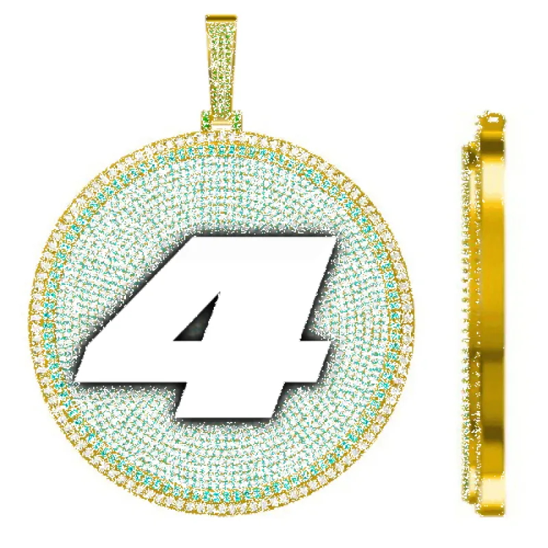 CUSTOM LETTER NECKLACE 3D BIG DISC sold by The GUU Shop