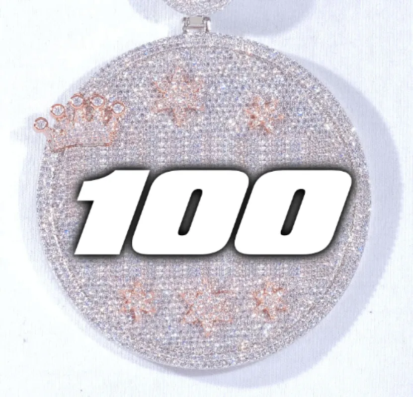 CUSTOM LETTER NECKLACE 3D BIG CROWN DISC sold by The GUU Shop