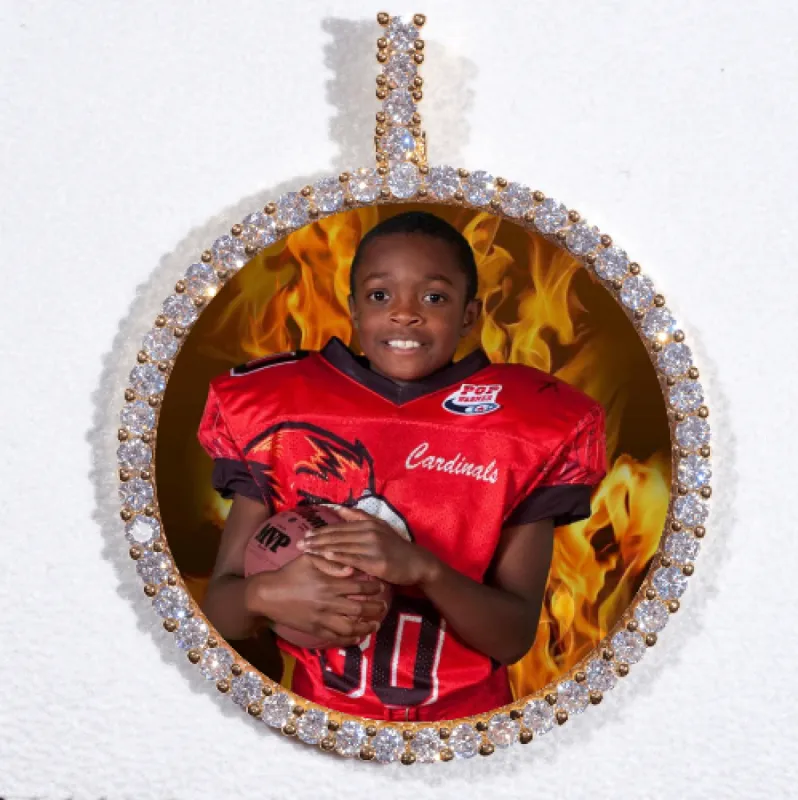 LARGE 3D CIRCLE CUSTOM PICTURE PENDANT sold by The GUU Shop