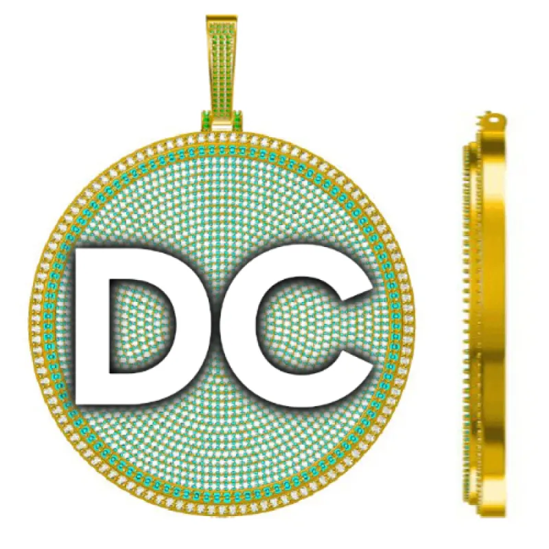 CUSTOM LETTER NECKLACE 3D BIG DISC sold by The GUU Shop