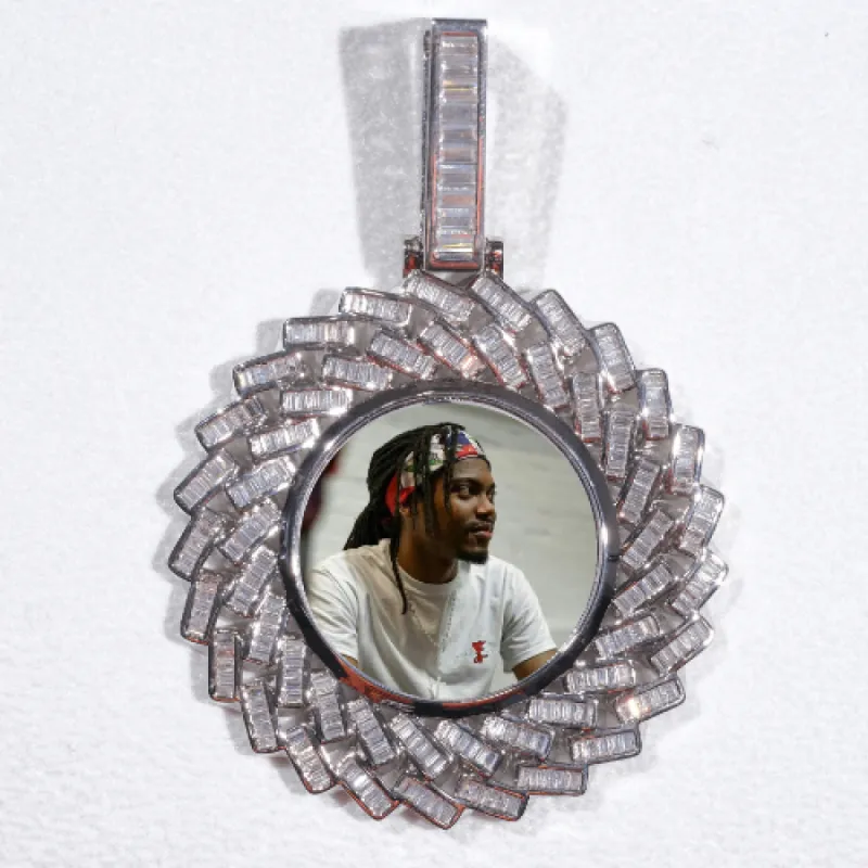 Large 3D Baguette Custom Picture Pendant sold by The GUU Shop