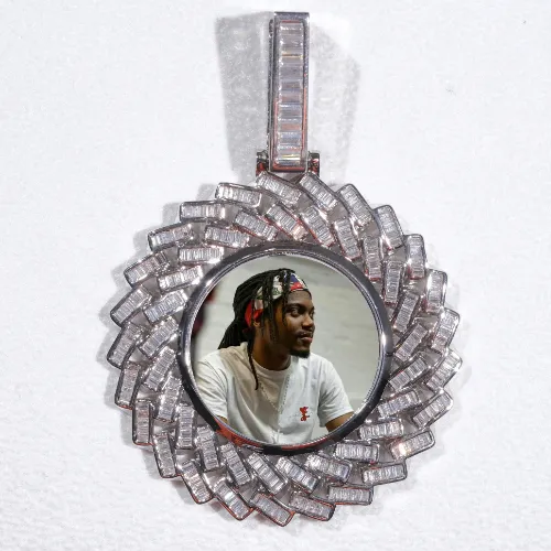 Large 3D Baguette Custom Picture Pendant sold by The GUU Shop