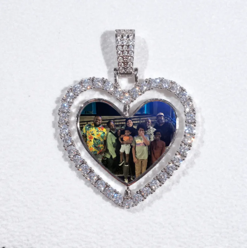 3D Spinning 2-Faced Heart Custom Picture Pendant sold by The GUU Shop