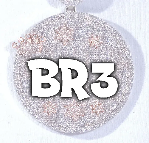 CUSTOM LETTER NECKLACE 3D BIG CROWN DISC sold by The GUU Shop