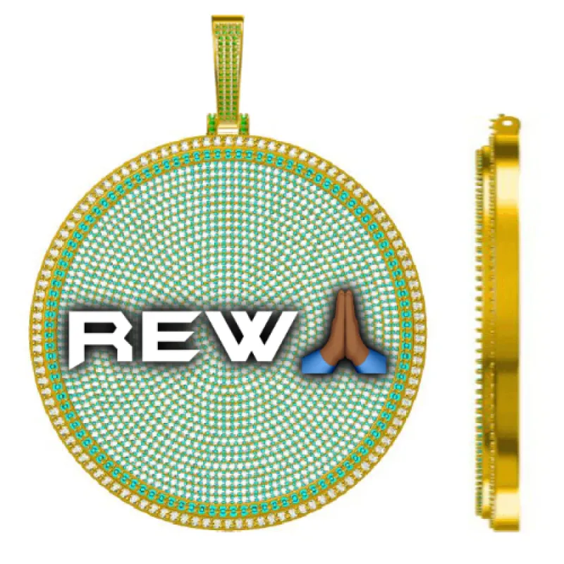 CUSTOM LETTER NECKLACE 3D BIG DISC sold by The GUU Shop