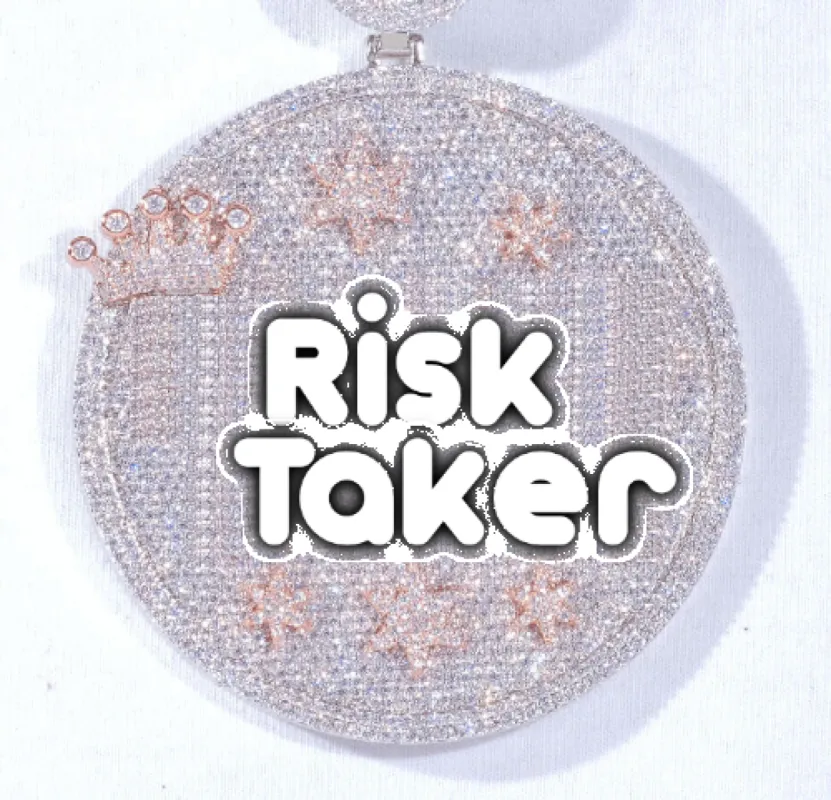 CUSTOM LETTER NECKLACE 3D BIG CROWN DISC made by The GUU Shop