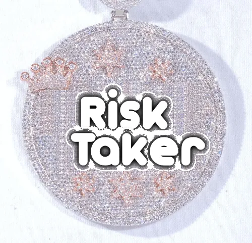 CUSTOM LETTER NECKLACE 3D BIG CROWN DISC sold by The GUU Shop