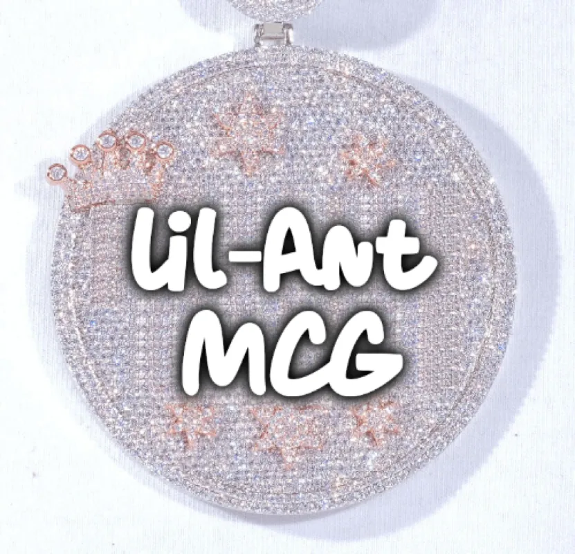 CUSTOM LETTER NECKLACE 3D BIG CROWN DISC sold by The GUU Shop