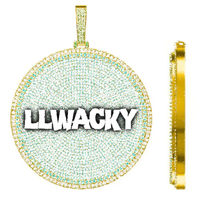 CUSTOM LETTER NECKLACE 3D BIG DISC sold by The GUU Shop