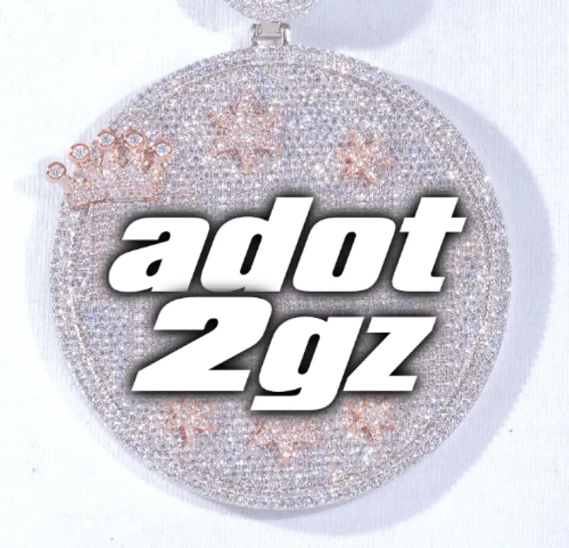 CUSTOM LETTER NECKLACE 3D BIG CROWN DISC sold by The GUU Shop