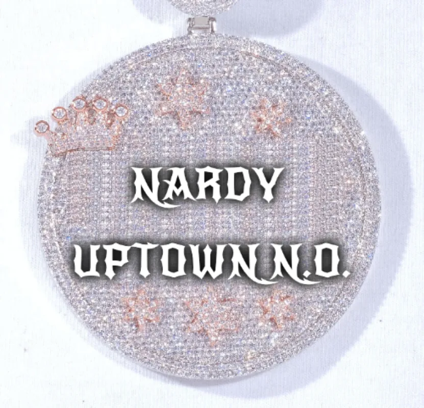 CUSTOM LETTER NECKLACE 3D BIG CROWN DISC sold by The GUU Shop