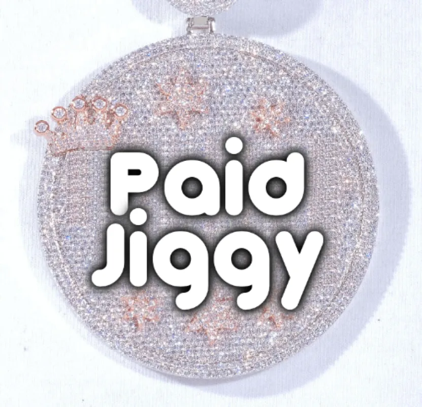 CUSTOM LETTER NECKLACE 3D BIG CROWN DISC sold by The GUU Shop