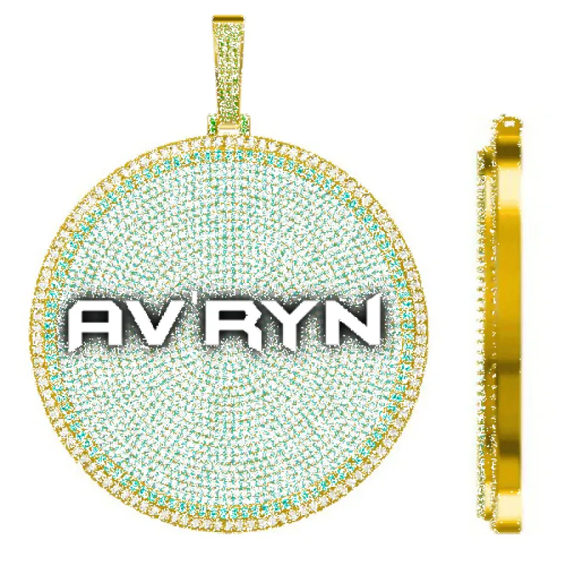 CUSTOM LETTER NECKLACE 3D BIG DISC sold by The GUU Shop