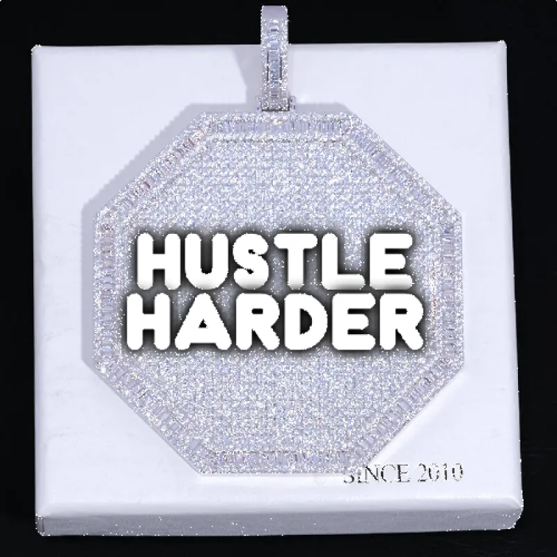 CUSTOM LETTER NECKLACE 3D BIG OCTAGON sold by The GUU Shop