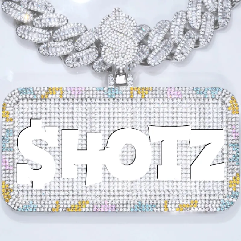 CUSTOM LETTER NECKLACE 3D COLORFUL SQUARE sold by The GUU Shop