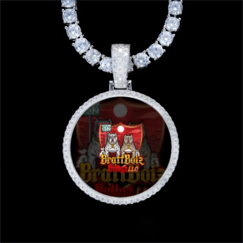 925S & VVS Moissanite 3D Circle Custom Picture Pendant sold by The GUU Shop