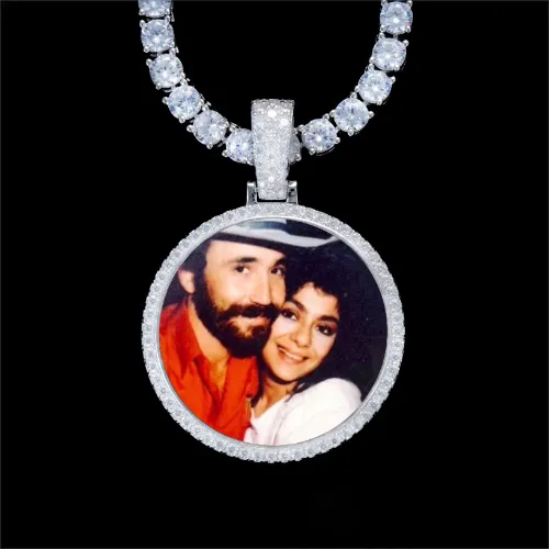 925S & VVS Moissanite 3D Circle Custom Picture Pendant sold by The GUU Shop