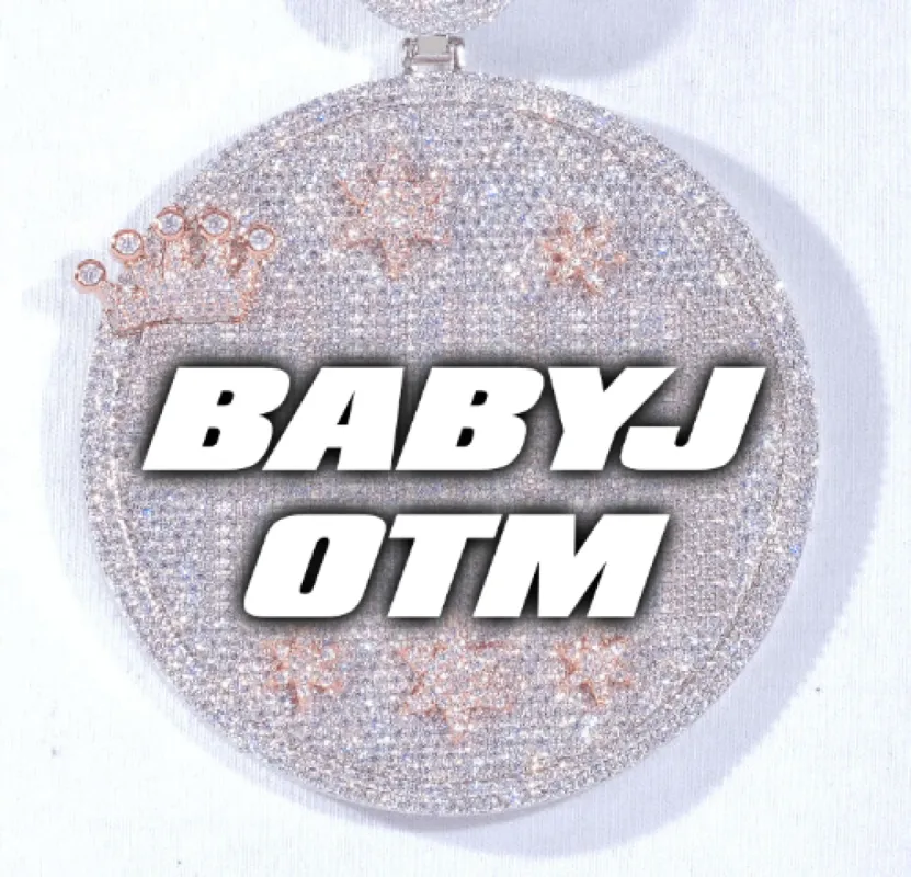 CUSTOM LETTER NECKLACE 3D BIG CROWN DISC sold by The GUU Shop