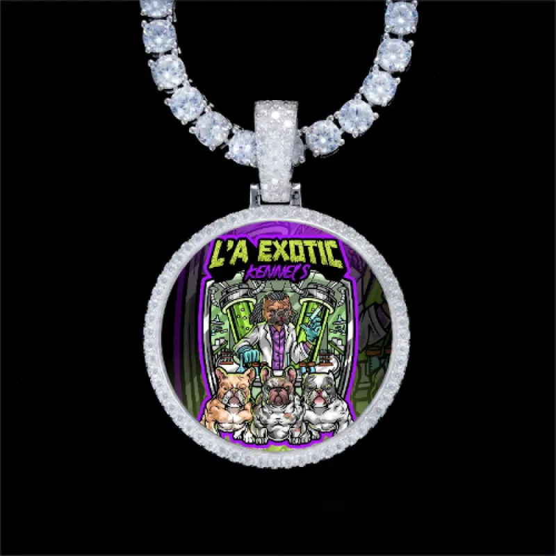 925S & VVS Moissanite 3D Circle Custom Picture Pendant sold by The GUU Shop