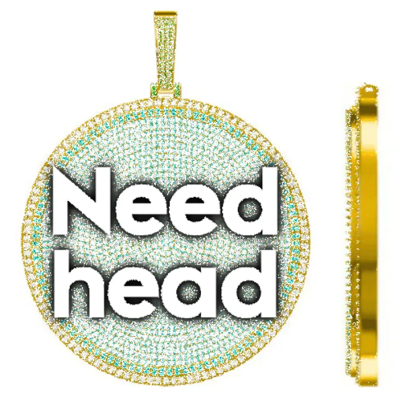 CUSTOM LETTER NECKLACE 3D BIG DISC sold by The GUU Shop