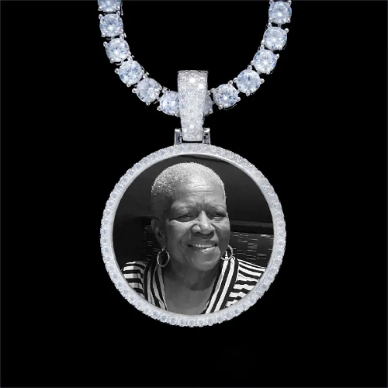 925S & VVS Moissanite 3D Circle Custom Picture Pendant sold by The GUU Shop